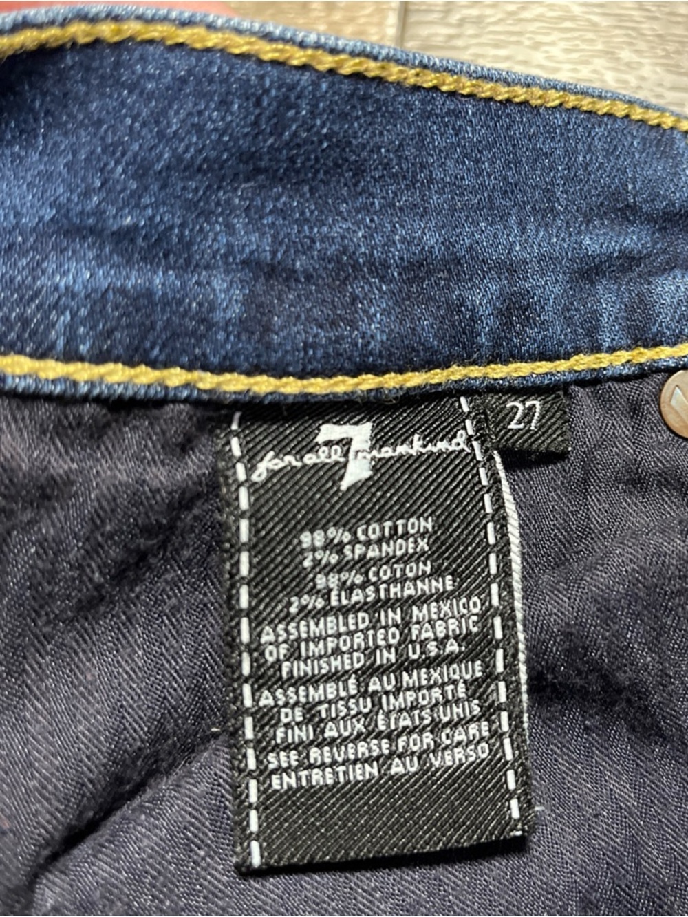 7 For All Mankind Womens Cuffed Denim Shorts Size 27 Dark Wash AU503644A EUC - Picture 6 of 8
